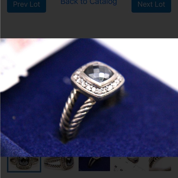 David Yurman Petite Albion Black 7mm Hematite Diamond Sterling Silver - Picture 5 of 9